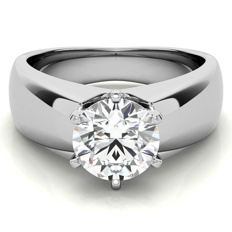 6mm Tapered Moissanite Solitaire Setting