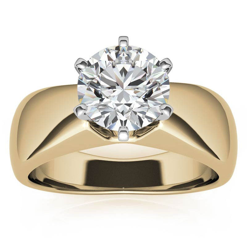 6mm Tapered Moissanite Solitaire Setting