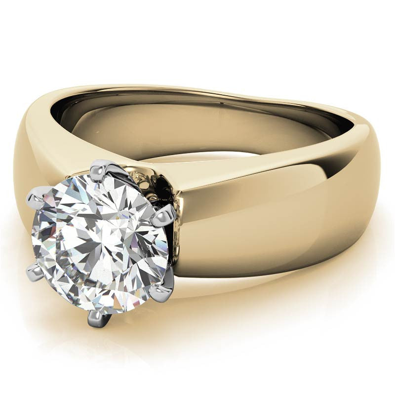 6mm Tapered Moissanite Solitaire Setting