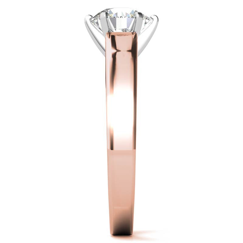 Cathedral Moissanite Flat Shoulder Solitaire Ring