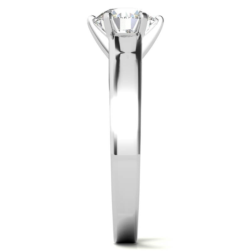 Cathedral Moissanite Flat Shoulder Solitaire Ring
