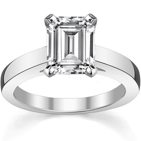 Cathedral Moissanite Flat Shoulder Solitaire Ring