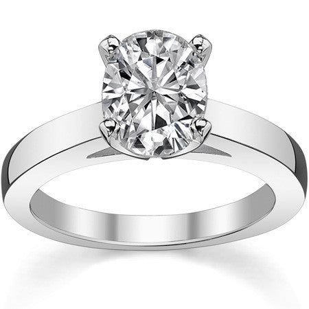 Cathedral Moissanite Flat Shoulder Solitaire Ring