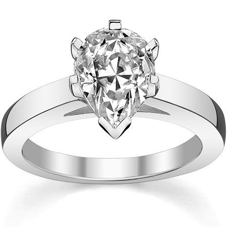 Cathedral Moissanite Flat Shoulder Solitaire Ring