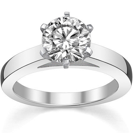 Cathedral Moissanite Flat Shoulder Solitaire Ring