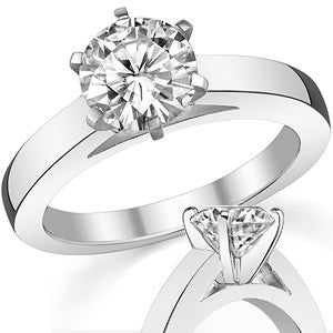 Cathedral Moissanite Flat Shoulder Solitaire Ring
