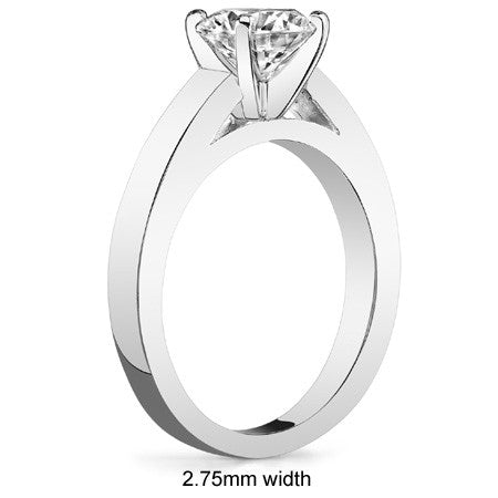 Cathedral Moissanite Flat Shoulder Solitaire Ring