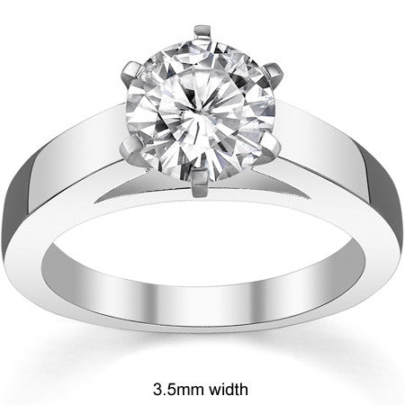 Cathedral Moissanite Flat Shoulder Solitaire Ring