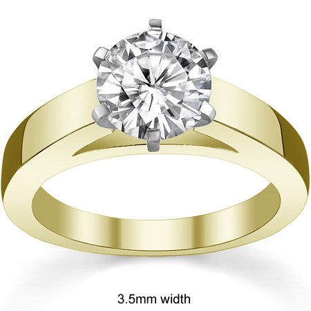 Cathedral Moissanite Flat Shoulder Solitaire Ring