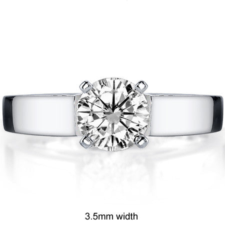 Cathedral Moissanite Flat Shoulder Solitaire Ring
