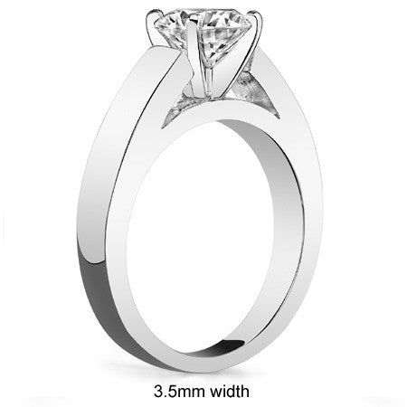 Cathedral Moissanite Flat Shoulder Solitaire Ring