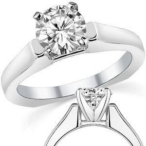 Square Shank Moissanite Solitaire Setting