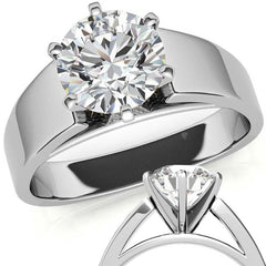 6mm Wide Square Shank Moissanite Solitaire Setting