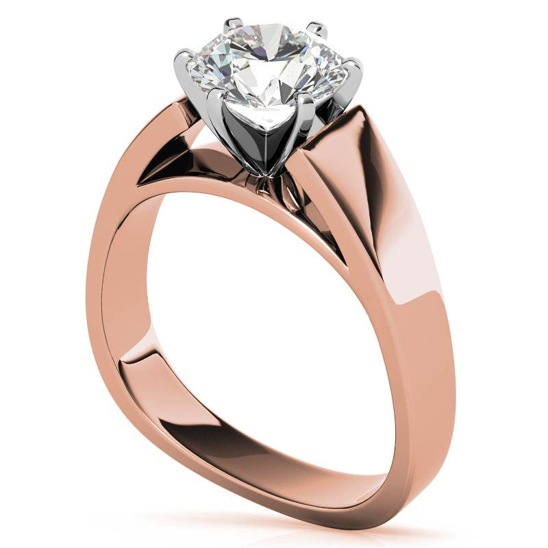 6mm Wide Square Shank Moissanite Solitaire Setting