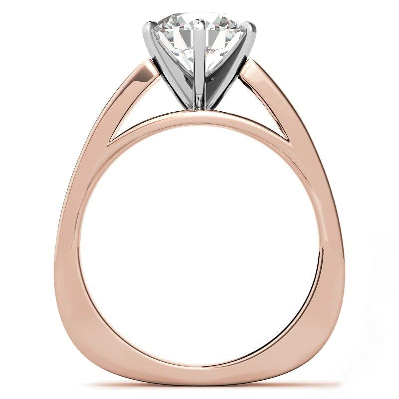 6mm Wide Square Shank Moissanite Solitaire Setting