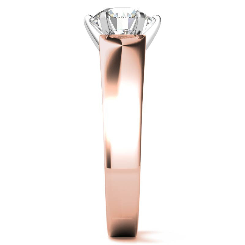 6mm Wide Square Shank Moissanite Solitaire Setting