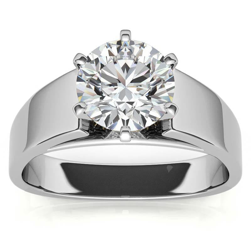 6mm Wide Square Shank Moissanite Solitaire Setting