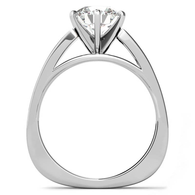 6mm Wide Square Shank Moissanite Solitaire Setting