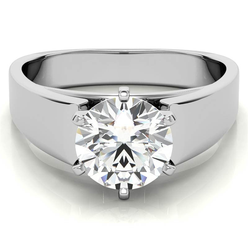 6mm Wide Square Shank Moissanite Solitaire Setting