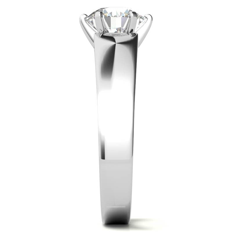 6mm Wide Square Shank Moissanite Solitaire Setting