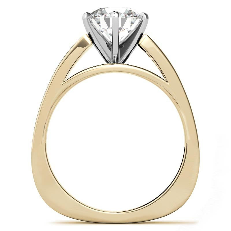 6mm Wide Square Shank Moissanite Solitaire Setting