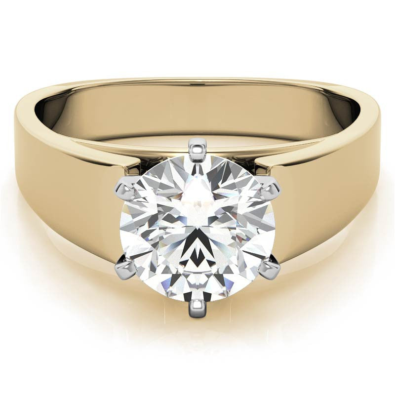 6mm Wide Square Shank Moissanite Solitaire Setting