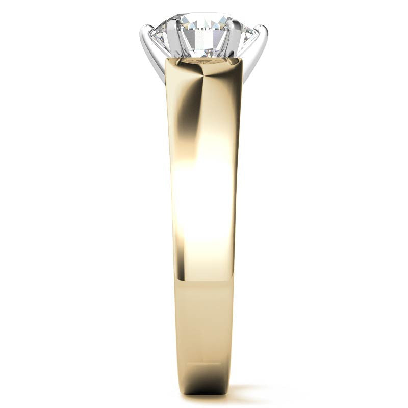 6mm Wide Square Shank Moissanite Solitaire Setting