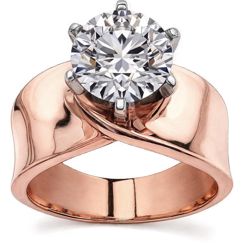 Wide Band Moissanite Solitaire Setting