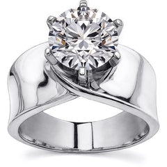 Wide Band Moissanite Solitaire Setting