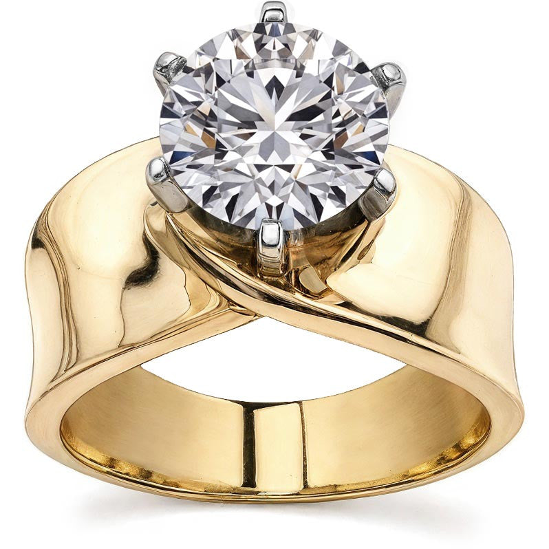 Wide Band Moissanite Solitaire Setting