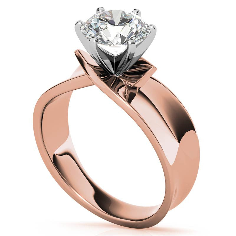 Wide Band Moissanite Solitaire Setting