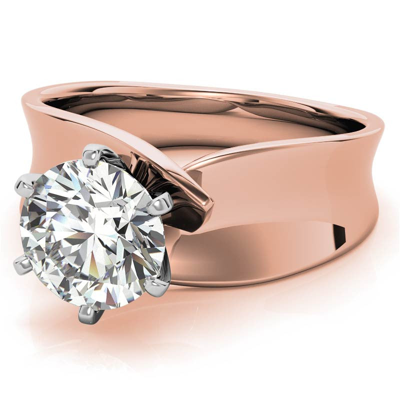 Wide Band Moissanite Solitaire Setting