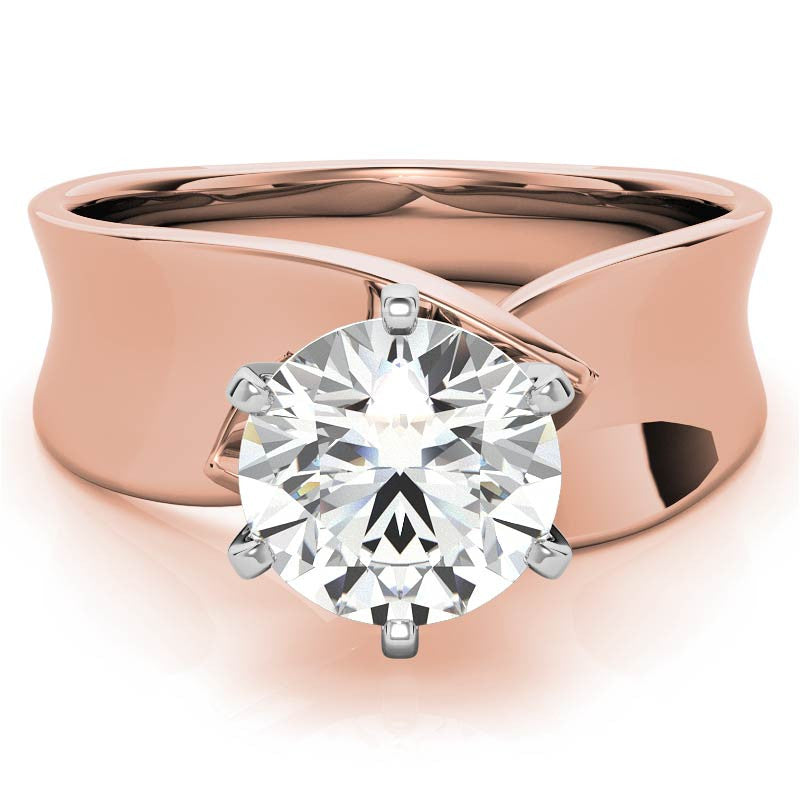 Wide Band Moissanite Solitaire Setting