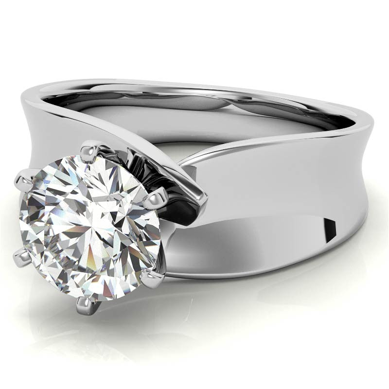 Wide Band Moissanite Solitaire Setting