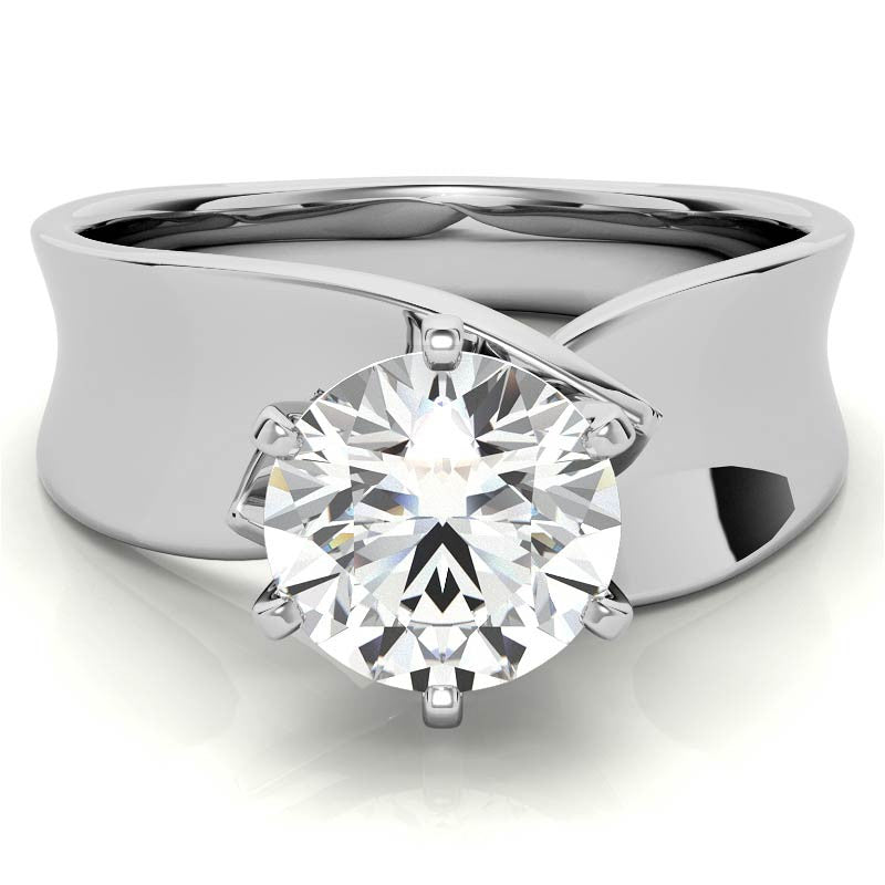 Wide Band Moissanite Solitaire Setting
