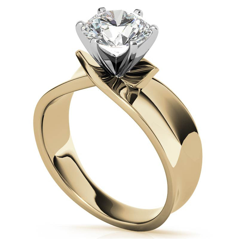 Wide Band Moissanite Solitaire Setting