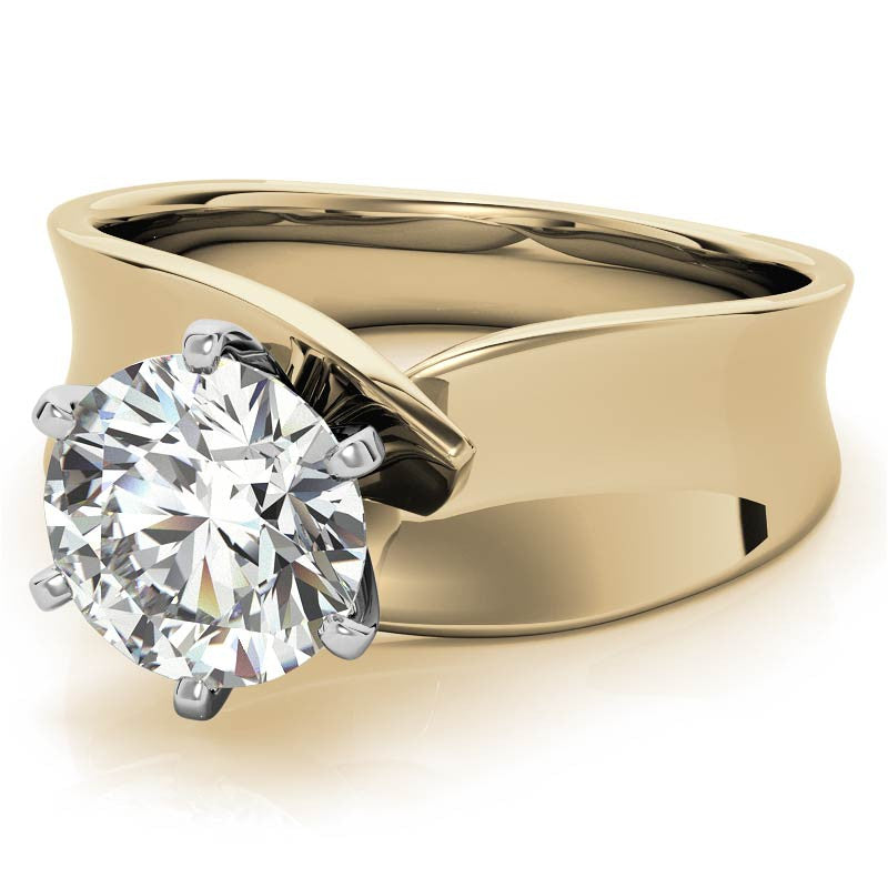 Wide Band Moissanite Solitaire Setting
