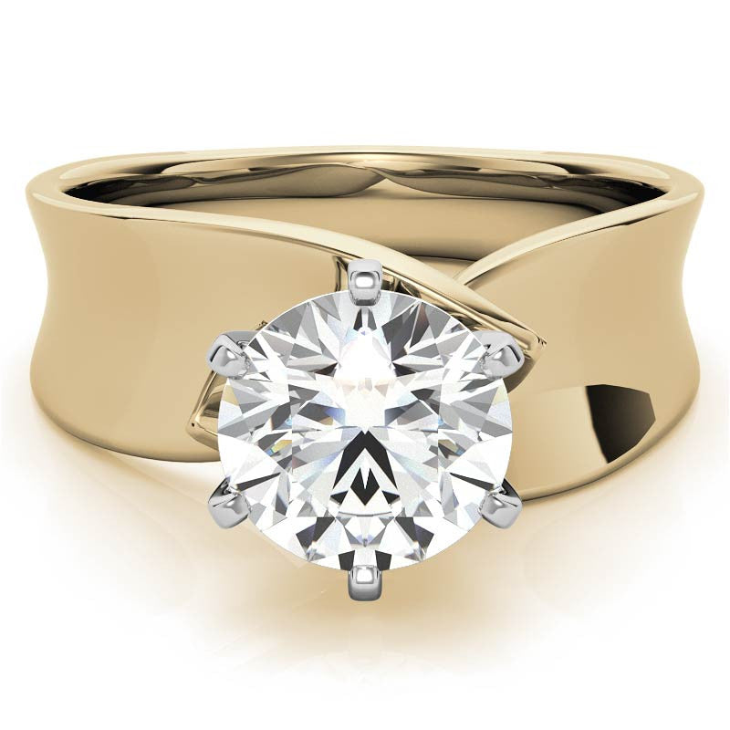 Wide Band Moissanite Solitaire Setting
