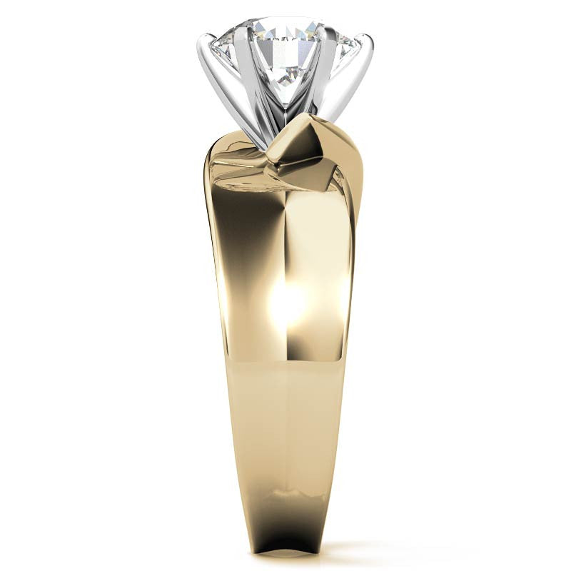 Wide Band Moissanite Solitaire Setting