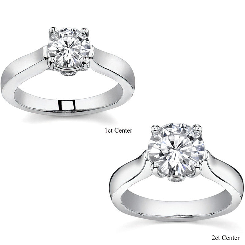 Round Cathedral Solitaire with Surprise Diamond