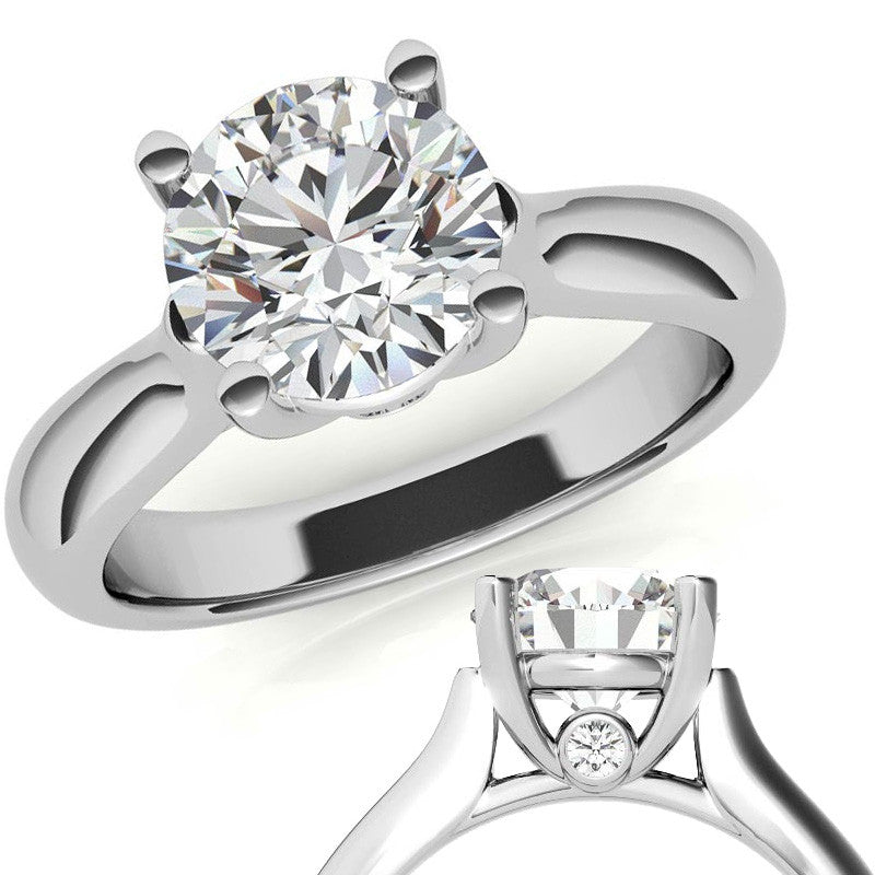 Round Cathedral Solitaire with Surprise Diamond