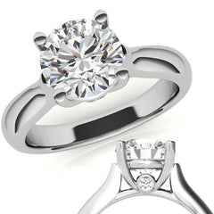 Round Cathedral Solitaire with Surprise Diamond