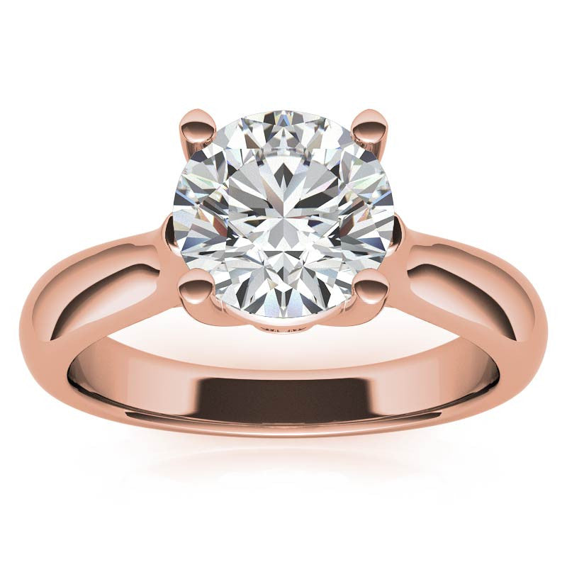 Round Cathedral Solitaire with Surprise Diamond