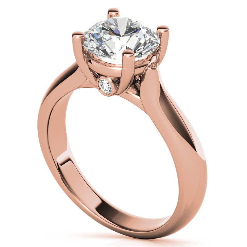 Round Cathedral Solitaire with Surprise Diamond