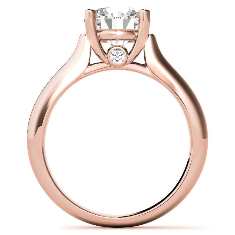 Round Cathedral Solitaire with Surprise Diamond
