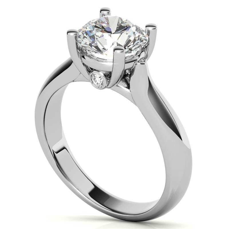 Round Cathedral Solitaire with Surprise Diamond