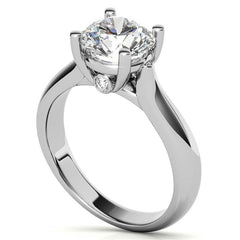 Round Cathedral Solitaire with Surprise Diamond