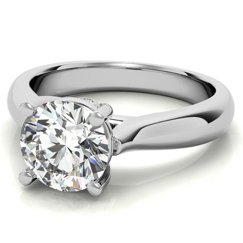 Round Cathedral Solitaire with Surprise Diamond
