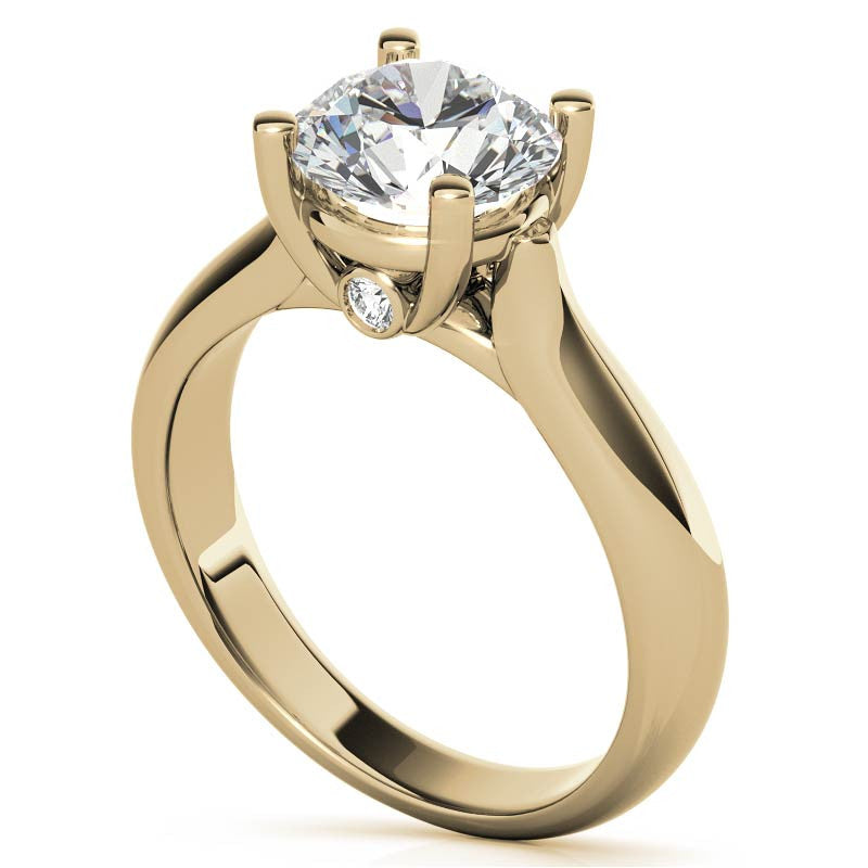 Round Cathedral Solitaire with Surprise Diamond