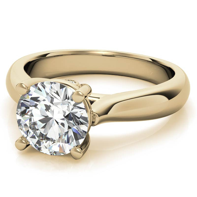 Round Cathedral Solitaire with Surprise Diamond